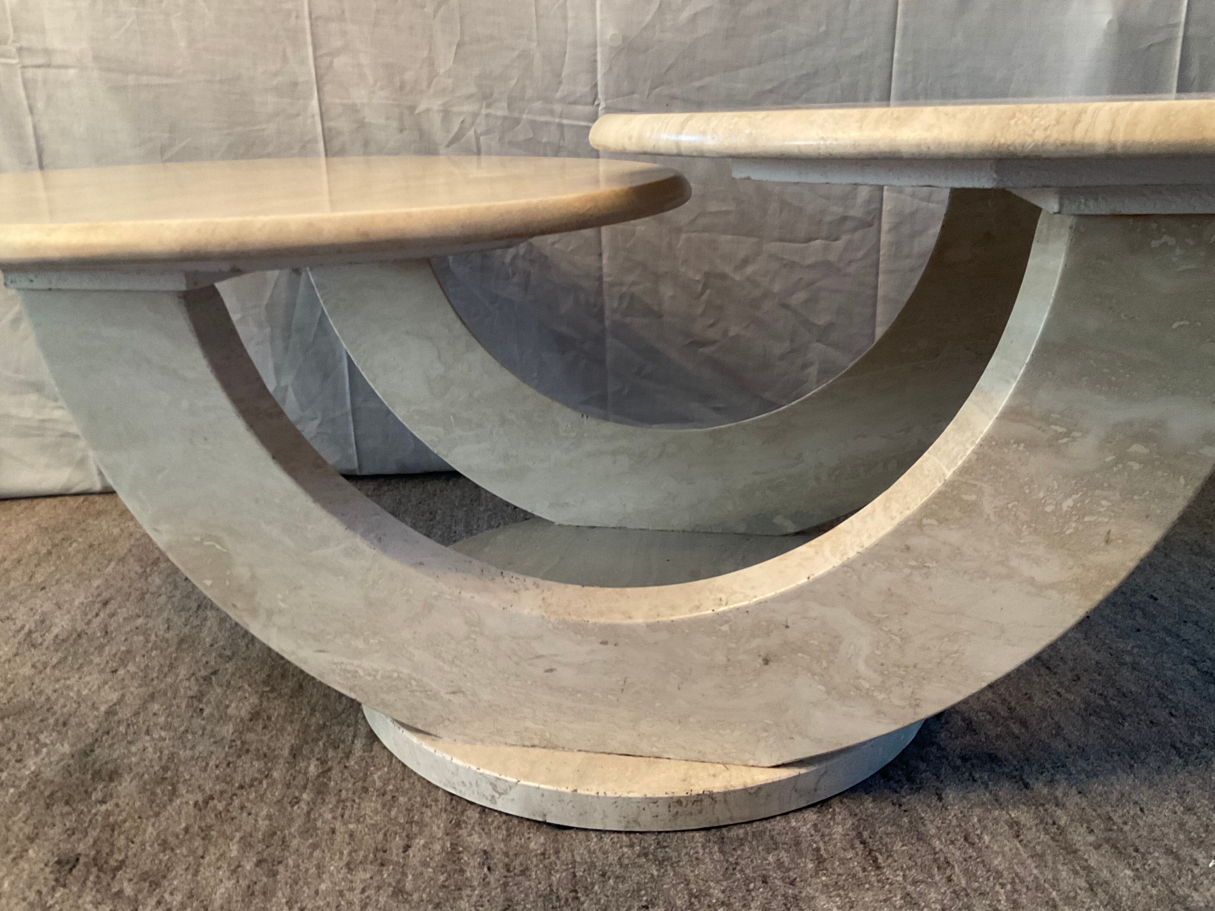 Travertine coffee table from the 70s