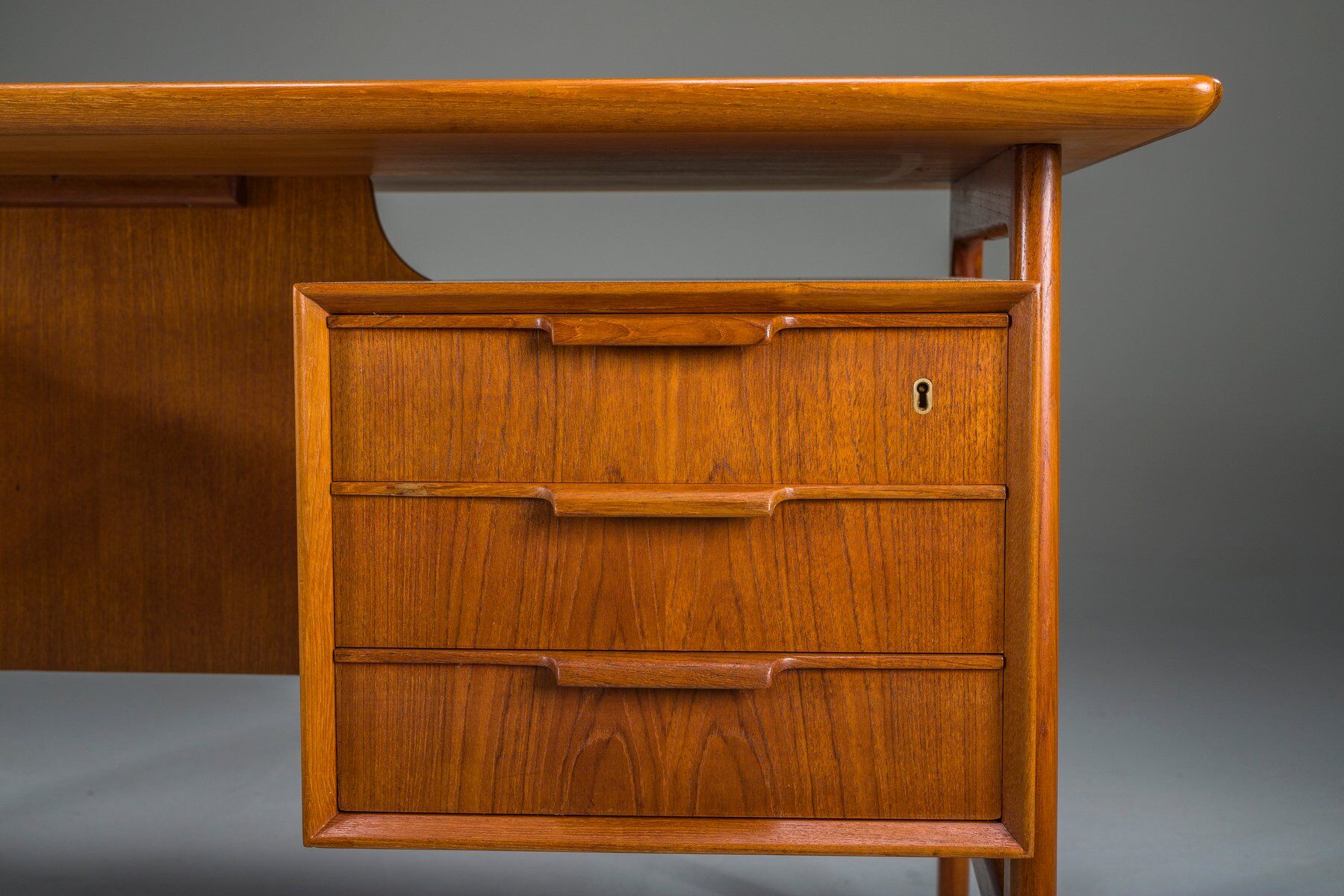 Teak Model 75 Desk from Omann Jun Møbelfabrik, 1960s