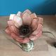 Bedside lamp flower petal pink mother-of-pearl bronze base brass dpm 0323112