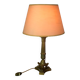 Ancien flambeau bronze laiton monté en lampe avec abat-jour, 44 cm C676