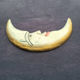 Crescent moon, vintage wood