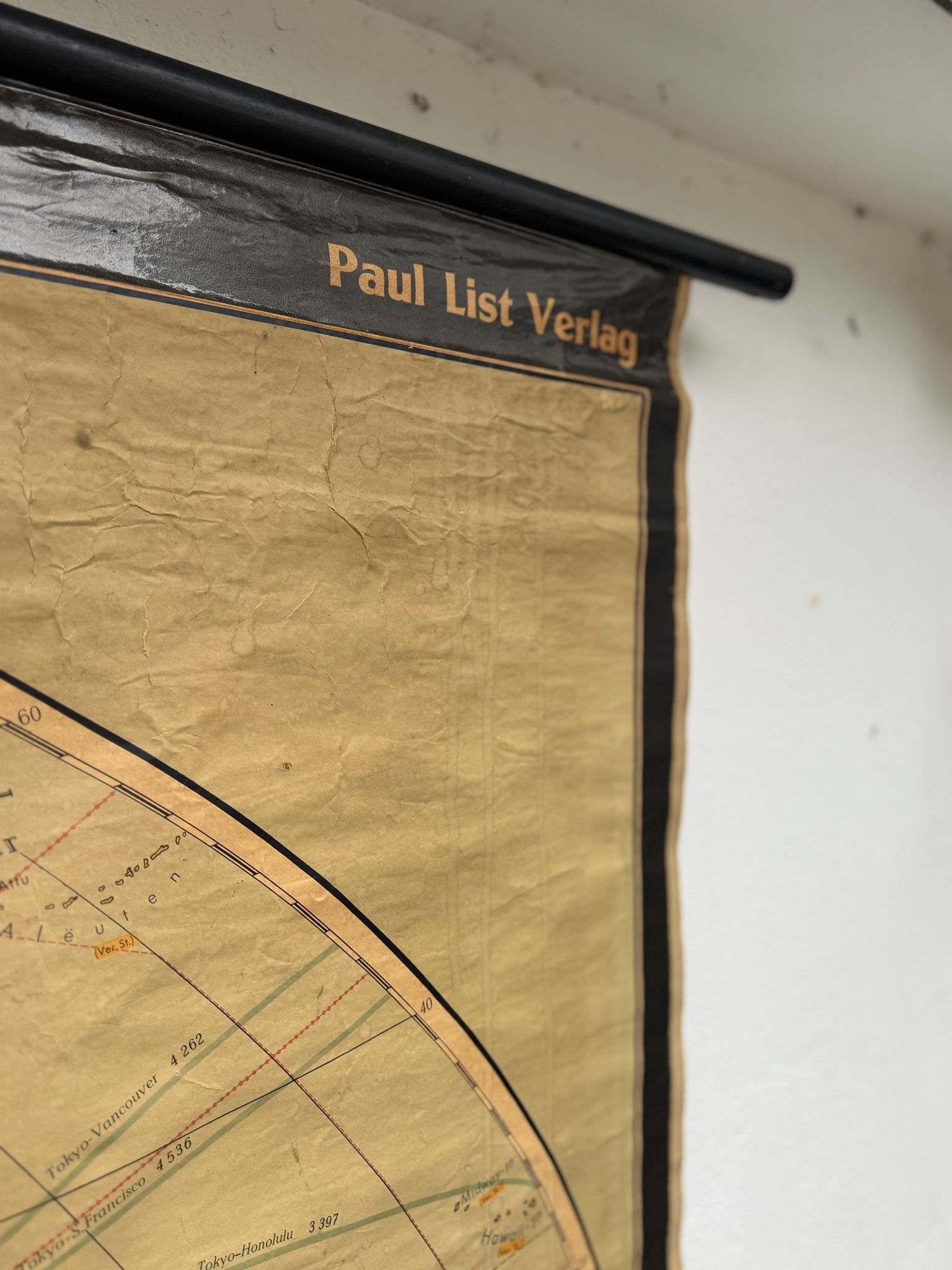 Karl Wenschow German 1950’s Very Large Canvas Map