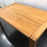 Massive elm table 2 extensions Maison Regain circa 1970