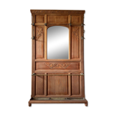 Art Deco coat rack in solid mahogany