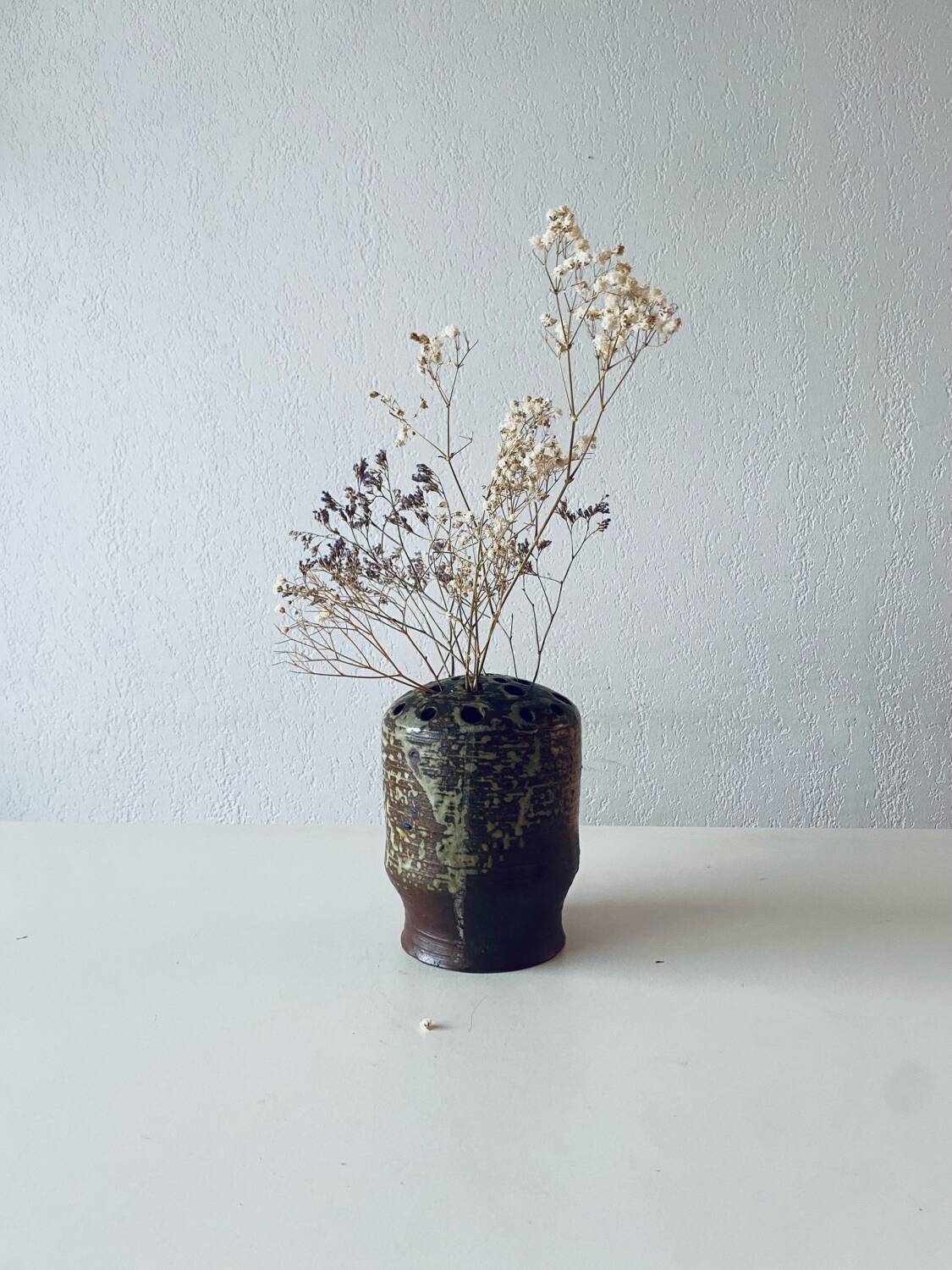 Large stoneware flower vase signed Bodin