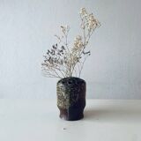 Large stoneware flower vase signed Bodin