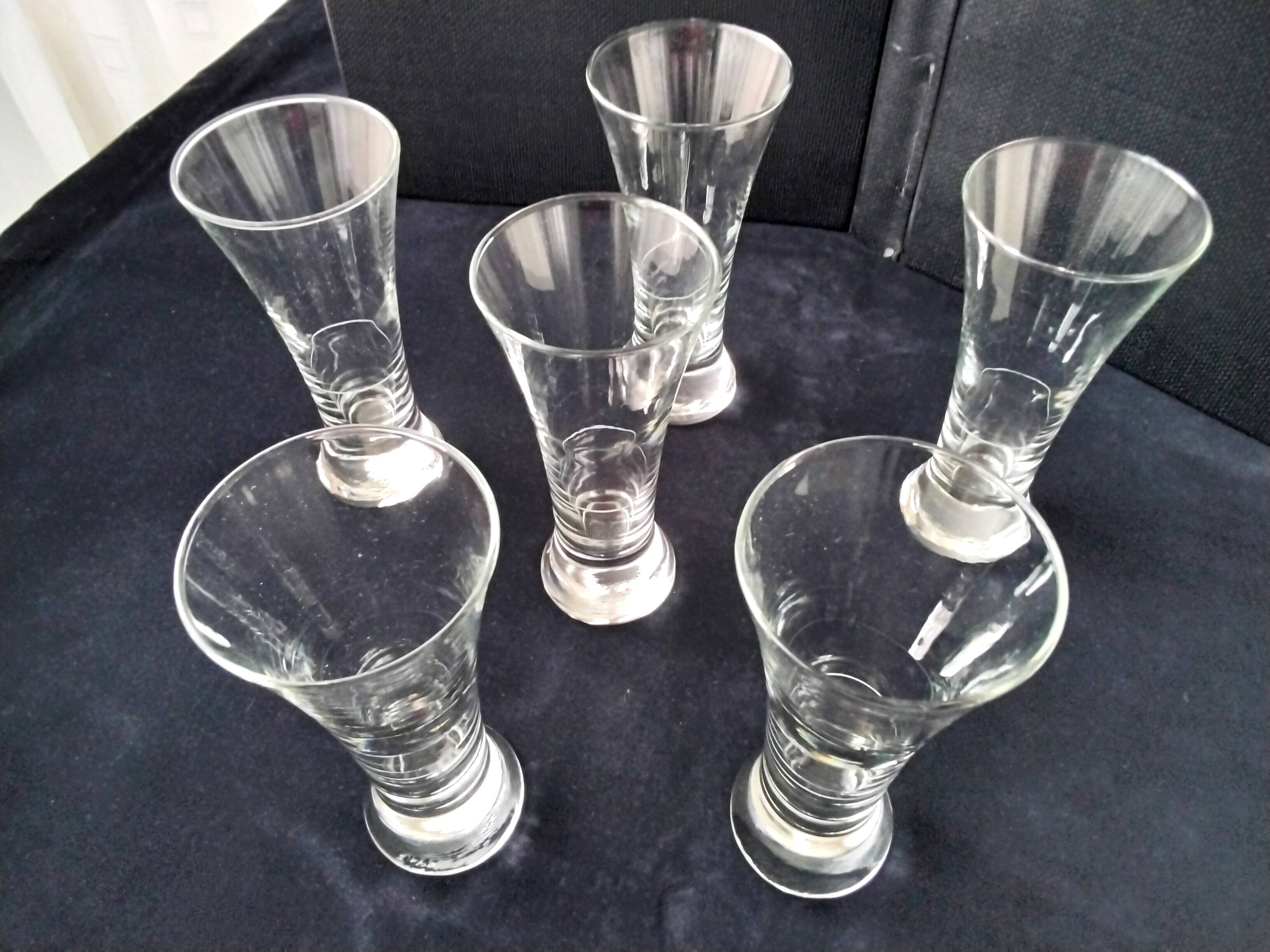 6 Pastis glasses with gauge