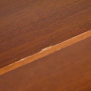 Vintage self-supporting teak and metal shelf 1960