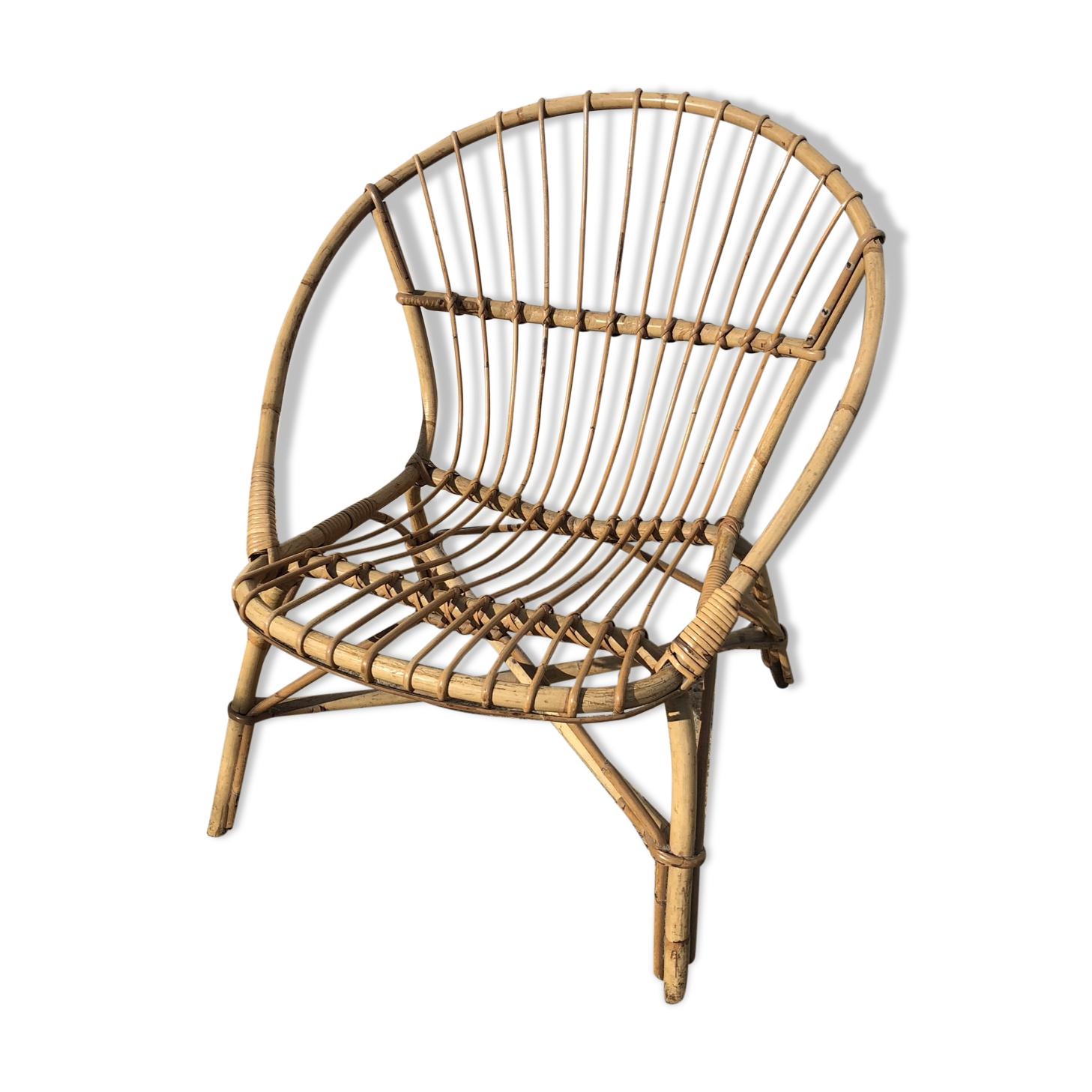 Vintage rattan armchair