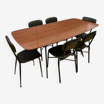 Midcentury modern six seats dining table, Italy 1960 's