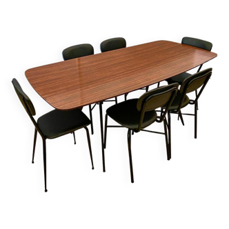 Midcentury modern six seats dining table, Italy 1960 's