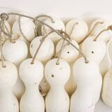 15 vintage bowling pins on nylon lifting cords
