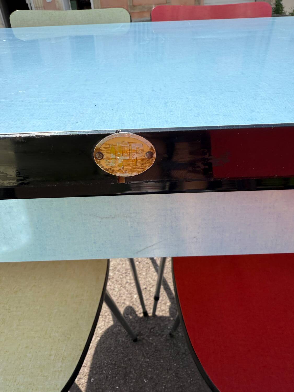 Vintage 70s Formica chair with table