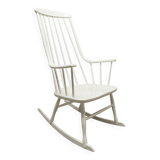 Grandessa rocking chair in white beech by Lena Larsson 1960 for Nesto
