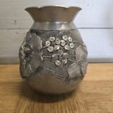 Vase alumínium art déco signé M , Montagne