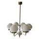 6 suspended glass lamps in white brass by Hans-Agne Jakobsson, 1960s, Sweden