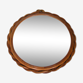 Round rattan mirror 29 cm