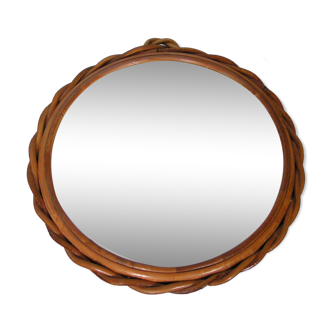 Round rattan mirror 29 cm