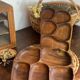 Olive wood platters, in organic shapes.