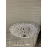 Contemporary transparent filigree flush mount in murano glass