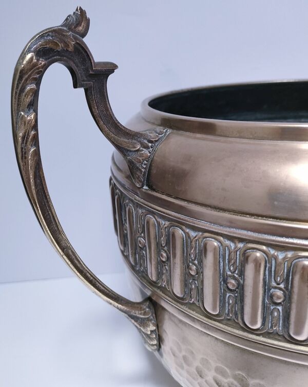 Grand cache-pot art déco laiton estampillé
