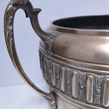 Large art deco stamped brass planter