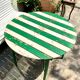 Table de jardin pliante en bois vert et beige ⌀ 95 cm