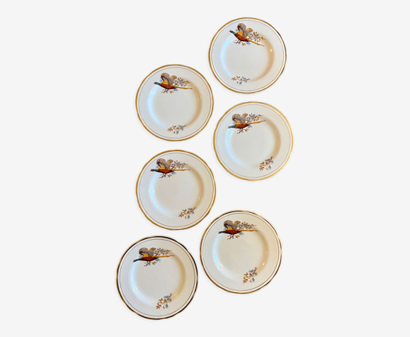 Lot de 6 assiettes à dessert vintage en porcelaine anglaise