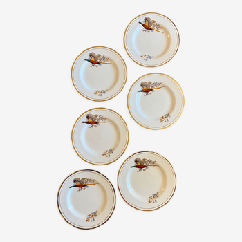 Set of 6 vintage dessert plates in English porcelain