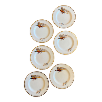 Set of 6 vintage dessert plates in English porcelain