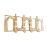 Patère coat holder in vintage can rattan canning bohemian rainbow