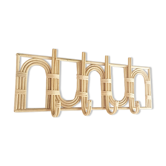 Patère coat holder in vintage can rattan canning bohemian rainbow