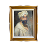 Ancient painting, portrait of man in turban, 20th century, signed