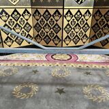 Wrought iron and glass dining table