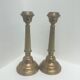 Pair antique bronze candlesticks