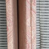 Paravent en bois et tissu, rose poudré, trois panneaux, 150 cm