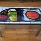 Belarti coffee table in volcanic lava ceramic with chrome legs, Belgium 1960.