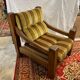 Brutalist design armchair in old oak