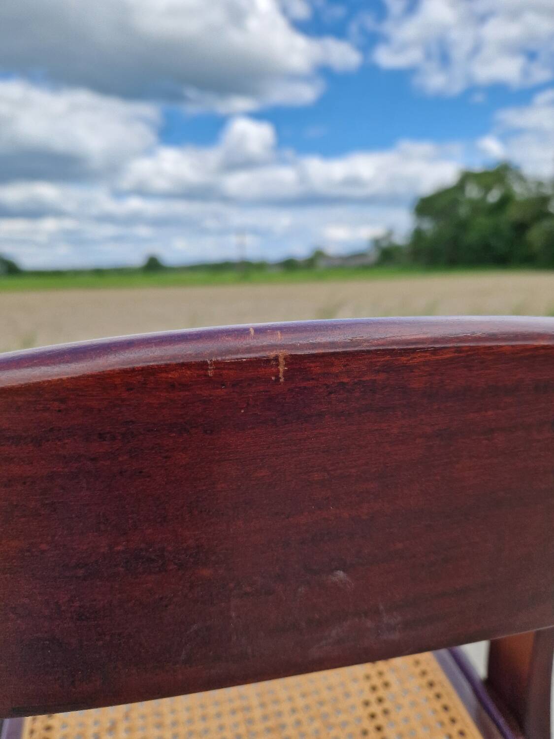 Baumann gondola chair in wood and cane