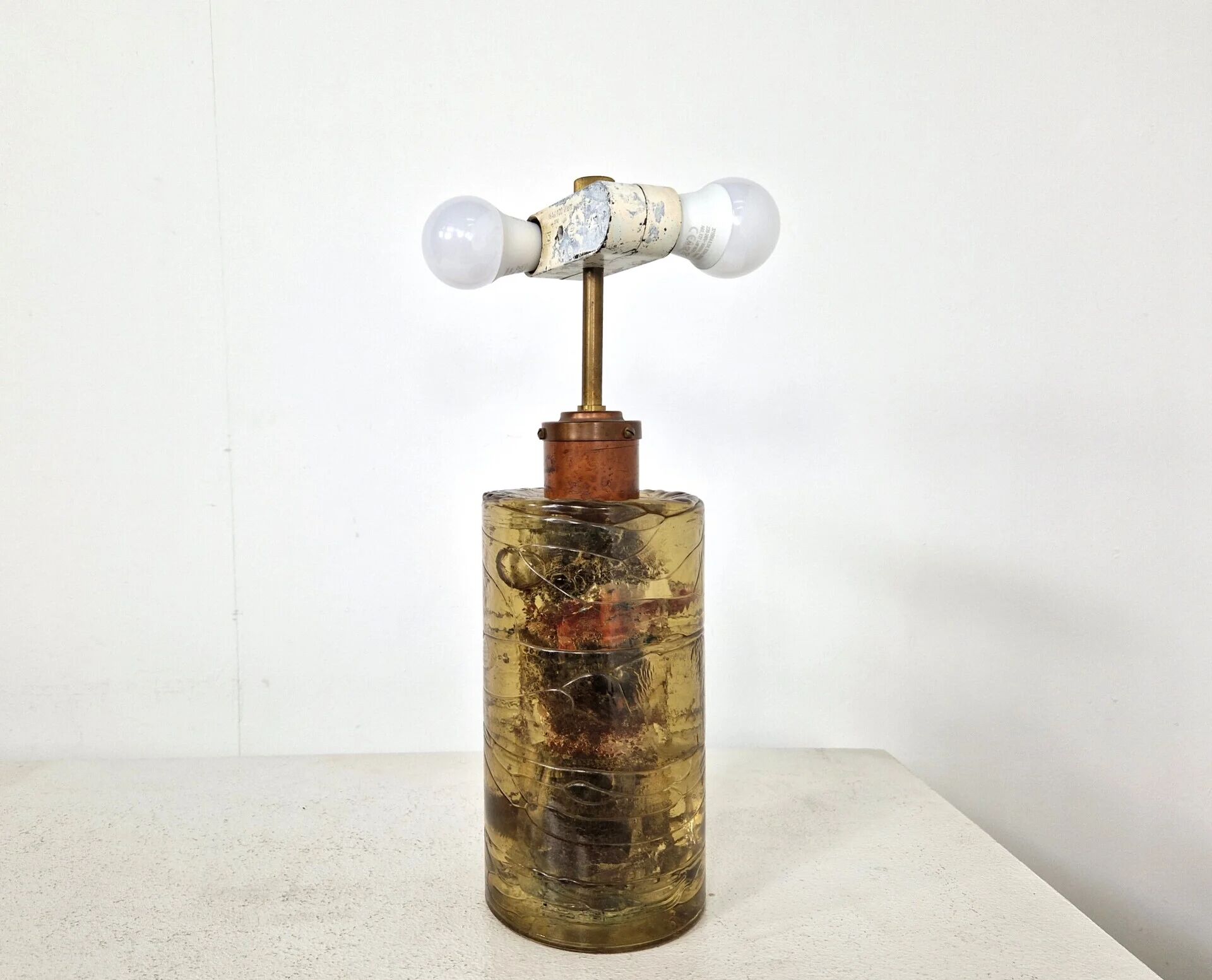 Fractal resin and copper lamp | 1970s