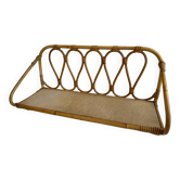 Rattan wall shelf