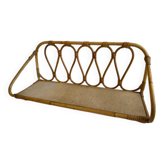 Rattan wall shelf