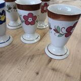 7 old glazed stoneware mazagrans