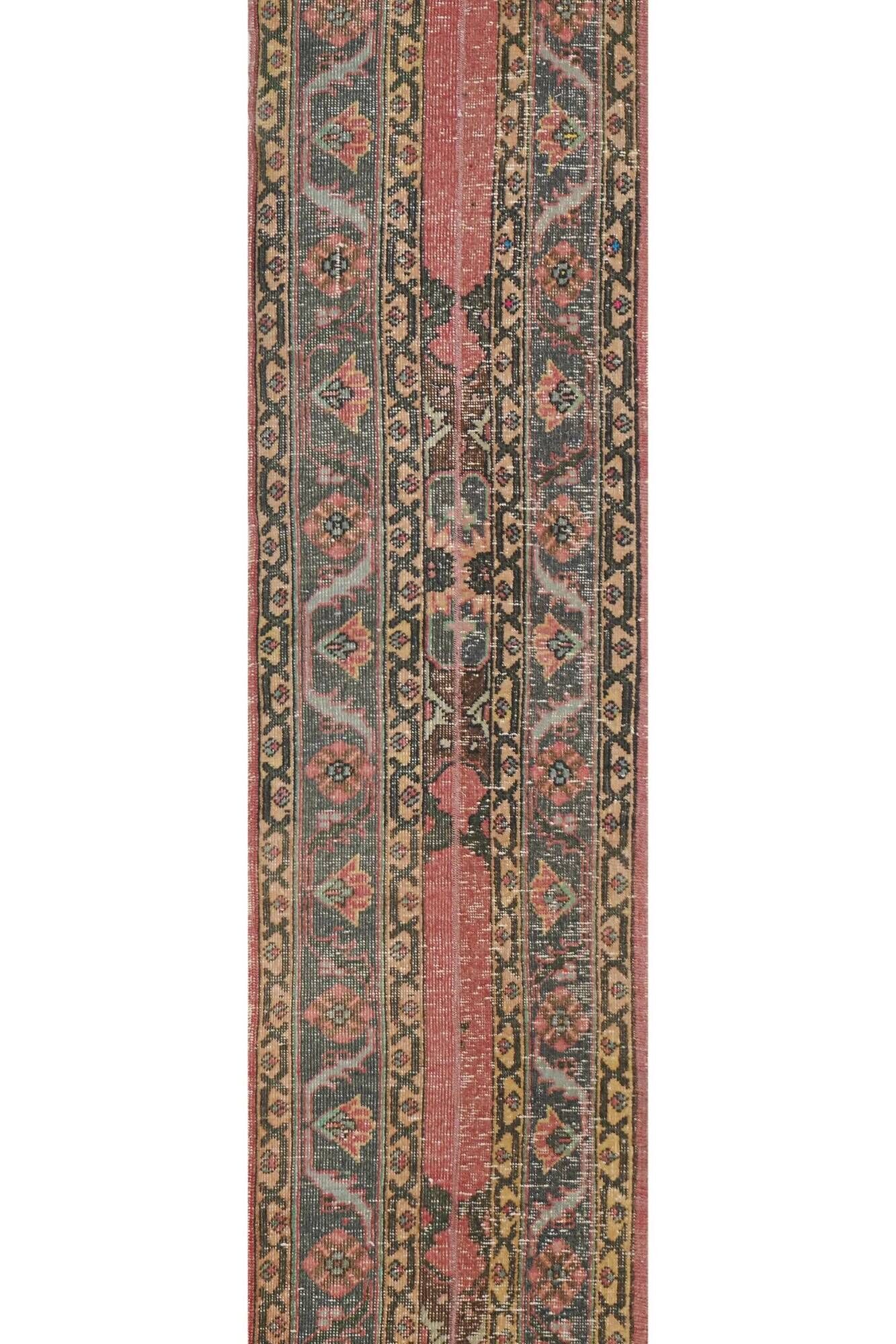 Vintage Turkish hallway rug 52x728 cm