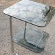 Side table glass and chrome