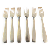 6 grandes fourchettes en métal argenté vintage 1960