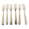 6 large vintage silver metal forks 1960