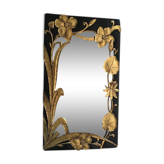 Wooden mirror Bohemian style years 70/80 35x60cm