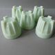 Lot of 5 cockroaches in green opaline, 40-50 years