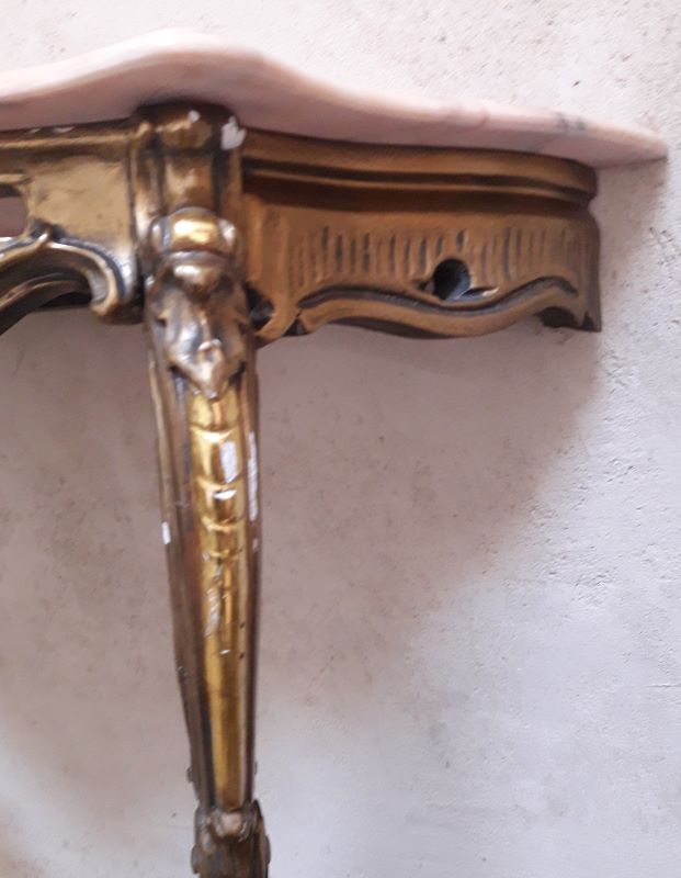 Gilded wooden console marble Louis XV style